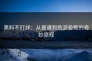 黑料不打烊：从普通到热泪盈眶的奇妙旅程