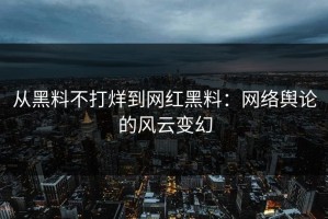 从黑料不打烊到网红黑料：网络舆论的风云变幻
